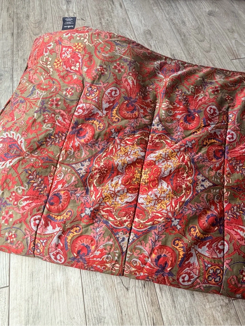 Ralph Lauren Sateen Galahad Red Vintage Paisley Full Queen Bed Comforter